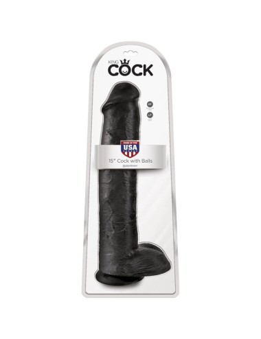 KING COCK - PENE REALISTICO CON SFERE 34.2 CM NERO