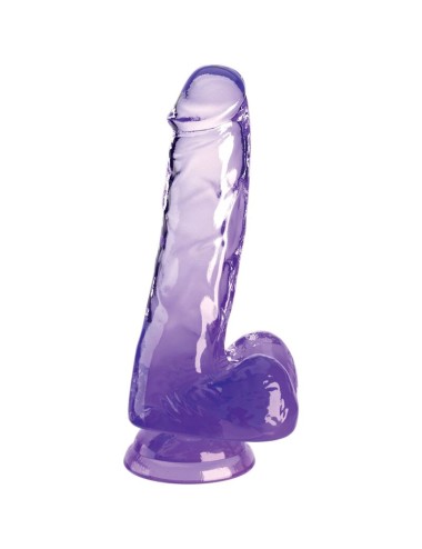 KING COCK - CLEAR PENE REALISTICO CON SFERE 13.5 CM VIOLA