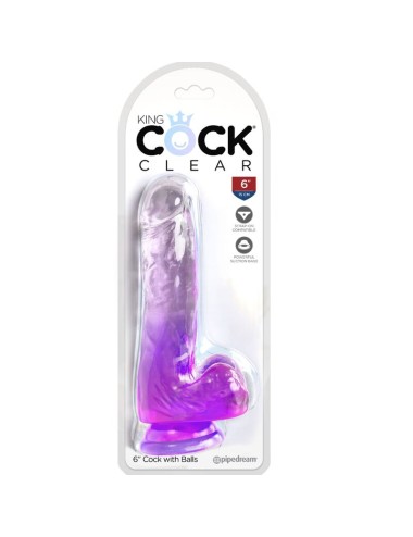 KING COCK - CLEAR PENE REALISTICO CON SFERE 13.5 CM VIOLA