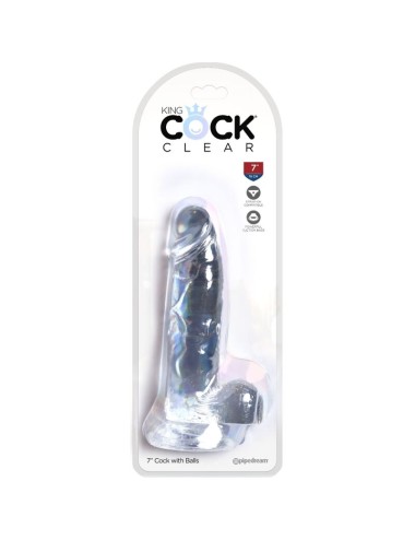 KING COCK - CLEAR PENE REALISTICO CON SFERE 15.2 CM TRASPARENTE