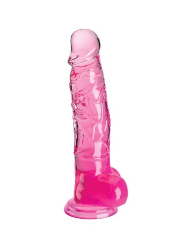 KING COCK - CLEAR PENE REALISTICO CON SFERE 16.5 CM ROSA