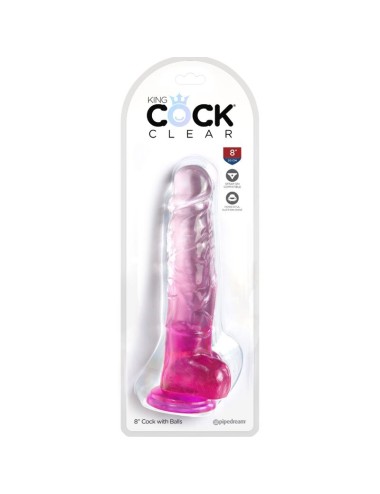 KING COCK - CLEAR PENE REALISTICO CON SFERE 16.5 CM ROSA