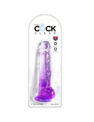KING COCK - CLEAR PENE REALISTICO CON SFERE 16.5 CM VIOLA