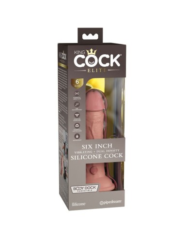 KING COCK - ELITE DILDO REALISTICO VIBRANTE E SILICONE 15.2 CM