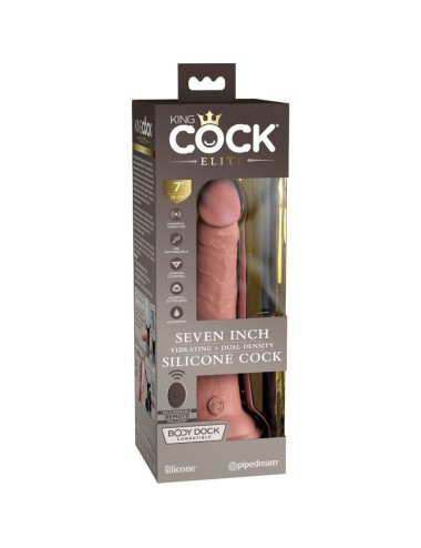 KING COCK - ELITE VIBRATORE DILDO REALISTICO E TELECOMANDO IN SILICONE 17.8 CM