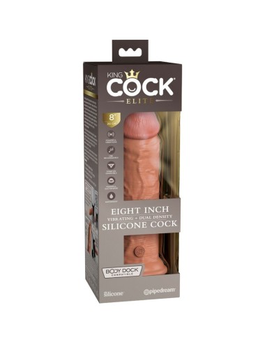 KING COCK - ELITE DILDO REALISTICO VIBRANTE E SILICONE 20.3 CM CARAMEL