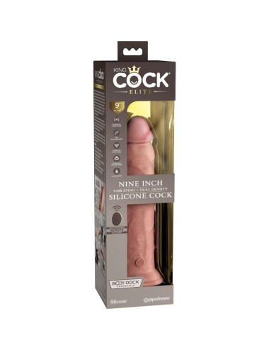 KING COCK - ELITE VIBRATORE DILDO REALISTICO E TELECOMANDO IN SILICONE 23 CM