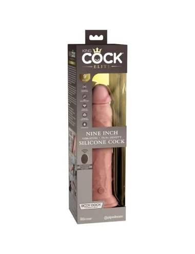 KING COCK - ELITE VIBRATORE DILDO REALISTICO E TELECOMANDO IN SILICONE 23 CM