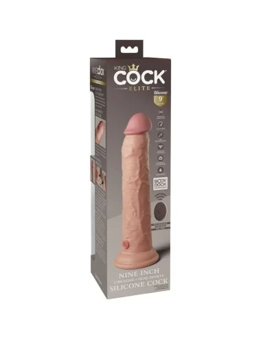 KING COCK - ELITE VIBRATORE DILDO REALISTICO E TELECOMANDO IN SILICONE 23 CM