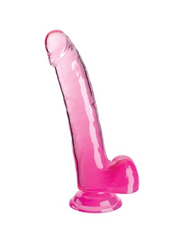 KING COCK - CLEAR DILDO CON TESTICOLI 20.3 CM ROSA