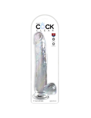 KING COCK - CLEAR DILDO CON TESTICOLI 24.8 CM TRASPARENTE