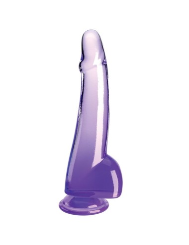 KING COCK - CLEAR DILDO CON TESTICOLI 19 CM VIOLA