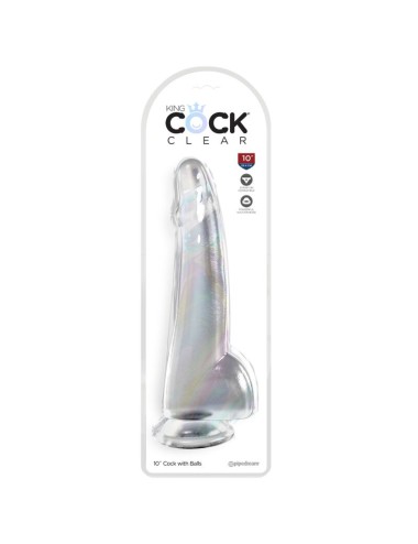 KING COCK - CLEAR DILDO CON TESTICOLI 19 CM TRASPARENTE