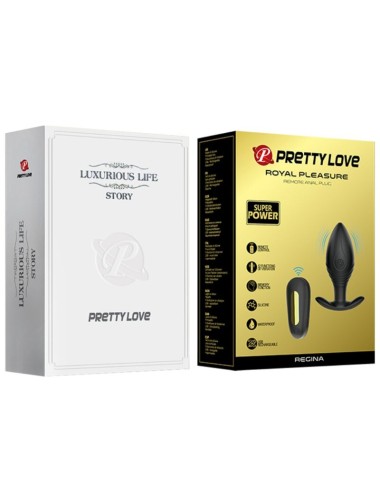 PRETTY LOVE - VIBRATORE RICARICABILE PLUG ANALE REGINA NERO