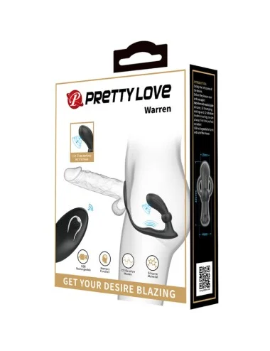 PRETTY LOVE - ANELLO ANALE E VIBRATORE WARREN BLACK