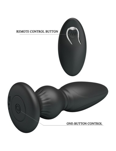 MR PLAY - POTENTE VIBRATORE TELECOMANDO PLUG ANALE NERO