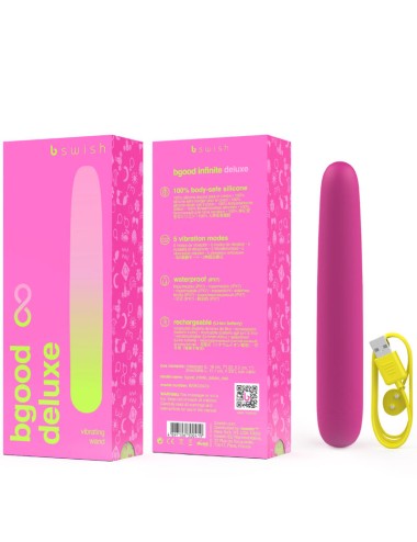 B SWISH - BGOOD INFINITE DELUXE VIBRATORE RICARICABILE IN SILICONE ROSA