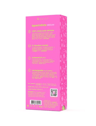 B SWISH - BGOOD INFINITE DELUXE VIBRATORE RICARICABILE IN SILICONE ROSA