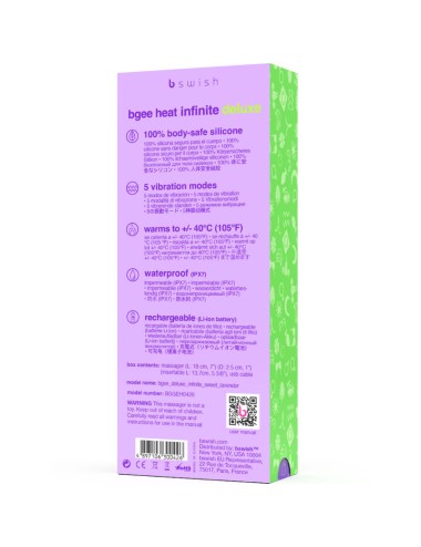 B SWISH - BGEE HEAT INFINITE DELUXE VIBRATORE RICARICABILE LAVANDA SILICONE
