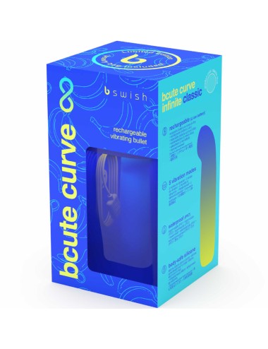 B SWISH - VIBRATORE RICARICABILE IN SILICONE BLU BCUTE CURVE INFINITE CLASSIC EDIZIONE LIMITATA