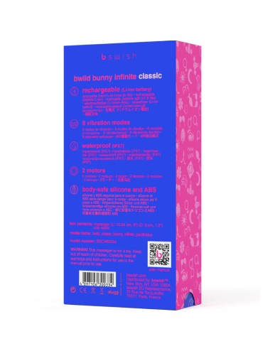 B SWISH - BWILD BUNNY INFINITE CLASSIC VIBRATORE RICARICABILE IN SILICONE BLU