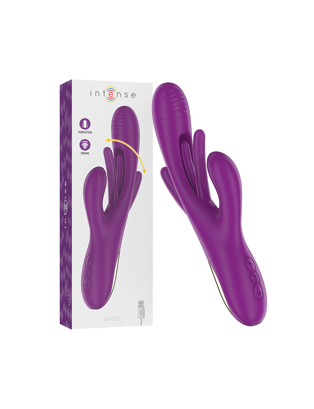 INTENSE - APOLO VIBRATORE MULTIFUNZIONE RICARICABILE 7 VIBRAZIONI CON LINGUA OSCILLANTE VIOLA