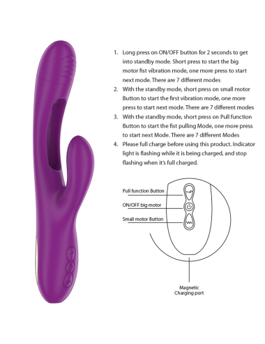 INTENSE - APOLO VIBRATORE MULTIFUNZIONE RICARICABILE 7 VIBRAZIONI CON LINGUA OSCILLANTE VIOLA