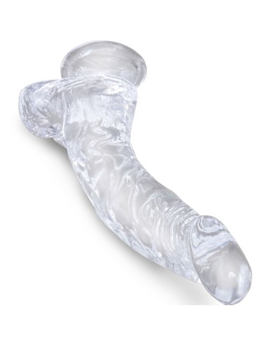 KING COCK - CLEAR PENE CURVO REALISTICO CON SFERE 16.5 CM TRASPARENTE