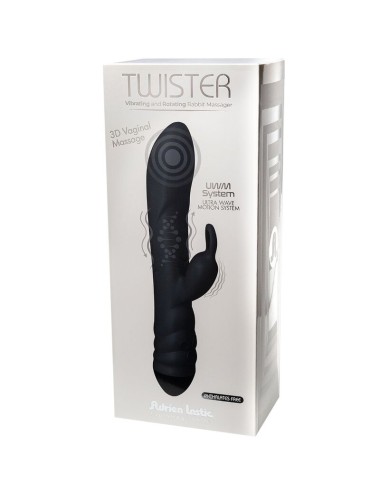 ADRIEN LASTIC - VIBRATORE TWISTER E MASSAGGIATORE ROTATORE CONIGLIO NERO