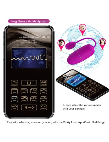 PRETTY LOVE - NINFA UOVO VIBRANTE APP CONTROLLATO VIOLA