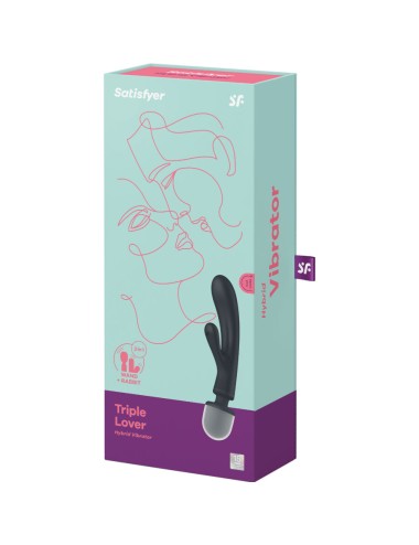 SATISFYER - MASSAGGIATORE VIBRATORE CONIGLIO TRIPLE LOVER GRIGIO
