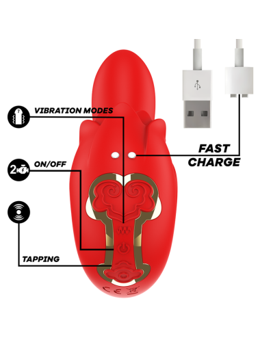 MIA -  SELENA STIMOLATORE VIBRANTE + TAPPING ROSSO