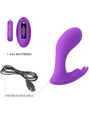 PRETTY LOVE - TELECOMANDO IDABELLE VIBRAZIONE E PULSAZIONE VIOLA