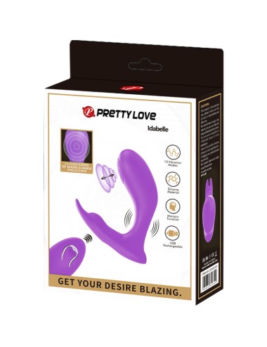 PRETTY LOVE - TELECOMANDO IDABELLE VIBRAZIONE E PULSAZIONE VIOLA