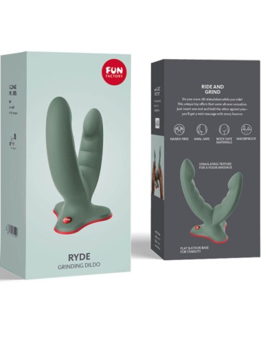 FUN FACTORY - DOPPIO DILDO E MASSAGGIATORE RYDE VERDE