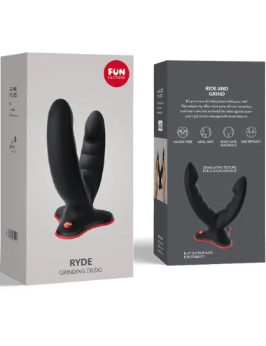 FUN FACTORY - DOPPIO DILDO E MASSAGGIATORE RYDE NERO