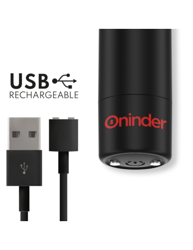 ONINDER - BERLIN VIBRATORE BULLET NERO 9 MODALITÀ 8,5 X 2 CM - APP GRATUITA