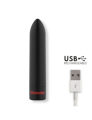 ONINDER - BERLIN VIBRATORE BULLET NERO 9 MODALITÀ 8,5 X 2 CM - APP GRATUITA