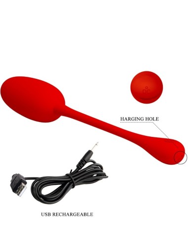 PRETTY LOVE - UOVO VIBRANTE RICARICABILE KNUCKER ROSSO