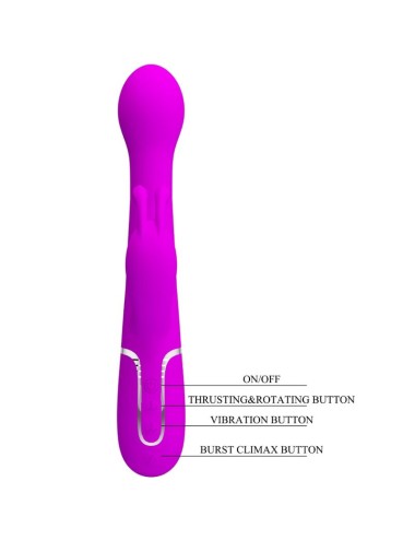 PRETTY LOVE - VIBRATORE DEJON RABBIT 3 IN 1 VIOLA MULTIFUNZIONE