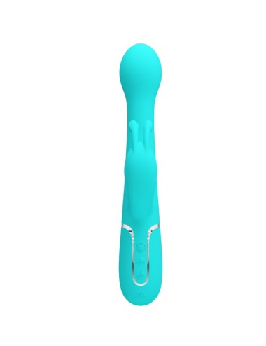 PRETTY LOVE - VIBRATORE DEJON RABBIT 3 IN 1 MULTIFUNZIONE VERDE ACQUA