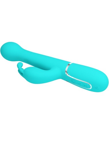 PRETTY LOVE - VIBRATORE DEJON RABBIT 3 IN 1 MULTIFUNZIONE VERDE ACQUA