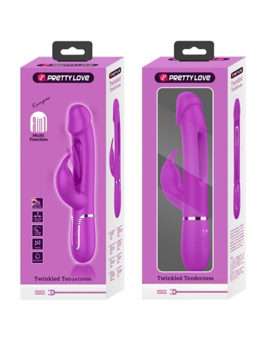 PRETTY LOVE - VIBRATORE DEJON RABBIT 3 IN 1 MULTIFUNZIONE VERDE ACQUA