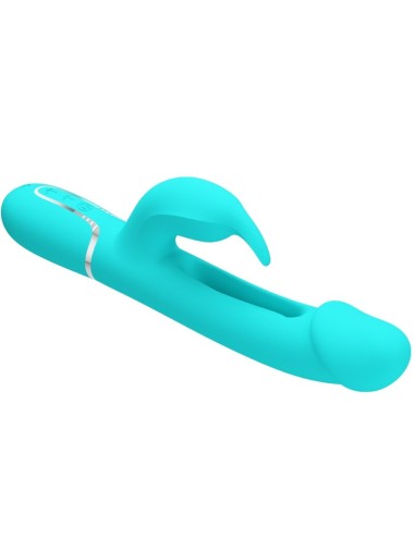 PRETTY LOVE - VIBRATORE DEJON RABBIT 3 IN 1 MULTIFUNZIONE VERDE ACQUA