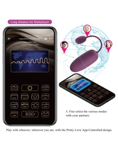 PRETTY LOVE - NINFA UOVO VIBRANTE APP CONTROLLATO LILA