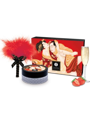 SHUNGA - KIT POLVERE DA MASSAGGIO COMMESTIBILE ALLA FRAGOLA