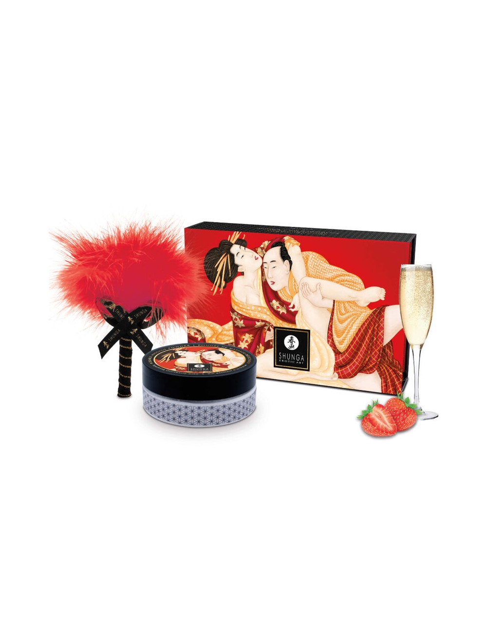 SHUNGA - KIT POLVERE DA MASSAGGIO COMMESTIBILE ALLA FRAGOLA