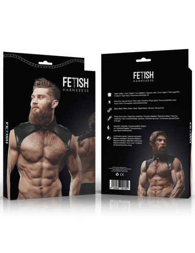FETISH SUBMISSIVE ATTITUDE - IMBRAGATURA DA COLLO IN ECOPELLE REGOLABILE BRIGADE DA UOMO
