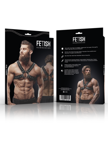 FETISH SUBMISSIVE ATTITUDE - PETTORINA INCROCIATA IN ECOPELLE DA UOMO CON BORCHIE