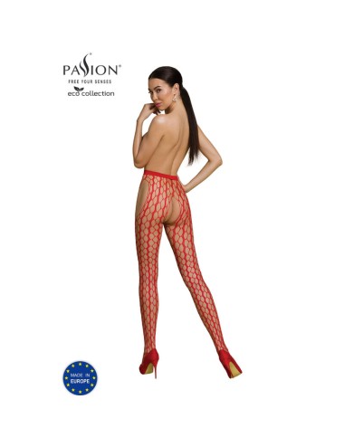 PASSION - COLLEZIONE ECO BODYSTOCKING ECO S007 ROSSO